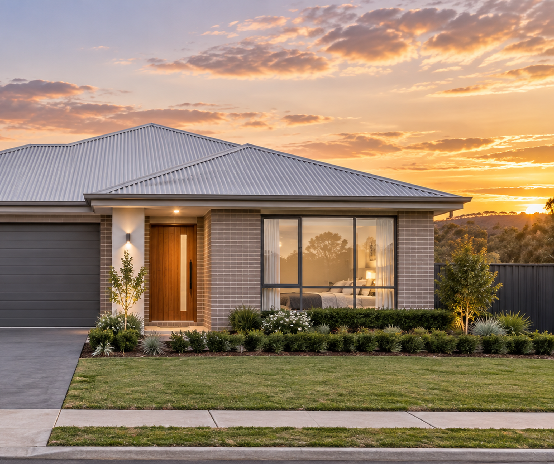 Aspire Select single-storey home concept at sunset